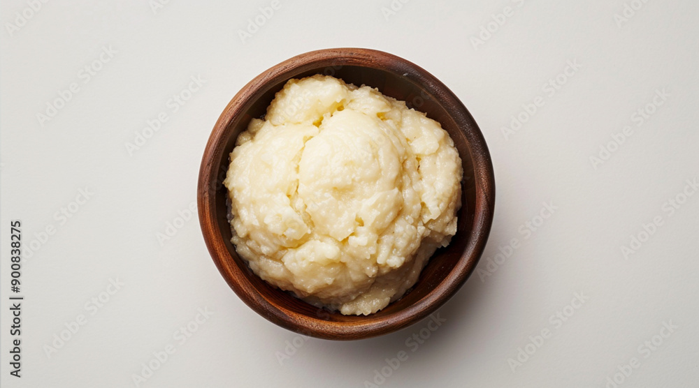 fufu from West Africa, alone on white background shows cultural delicacy and tradition fufu from West Africa, alone on white background shows cultural delicacy and tradition