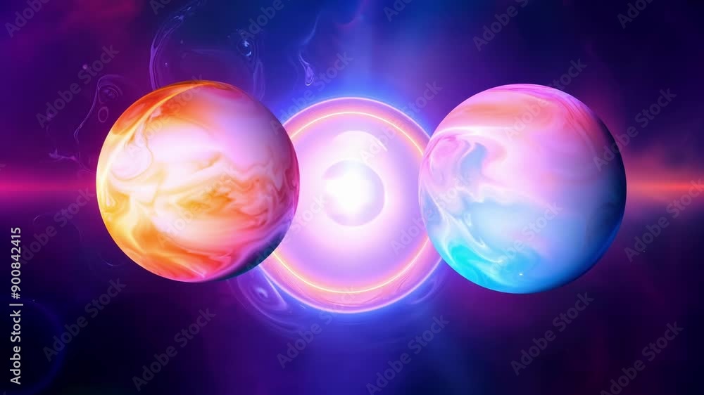 A hypnotic sequence of radiant orbs seamlessly melding into each other in a fluid and graceful manner. A hypnotic sequence of radiant orbs seamlessly melding into each other in a fluid and graceful manner.