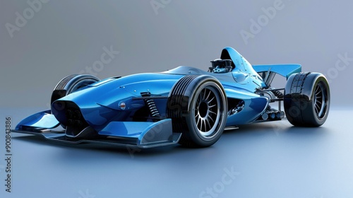 blue race car