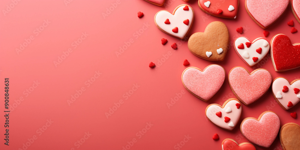 Cookies on Pink and Red Background Cookies on Pink and Red Background