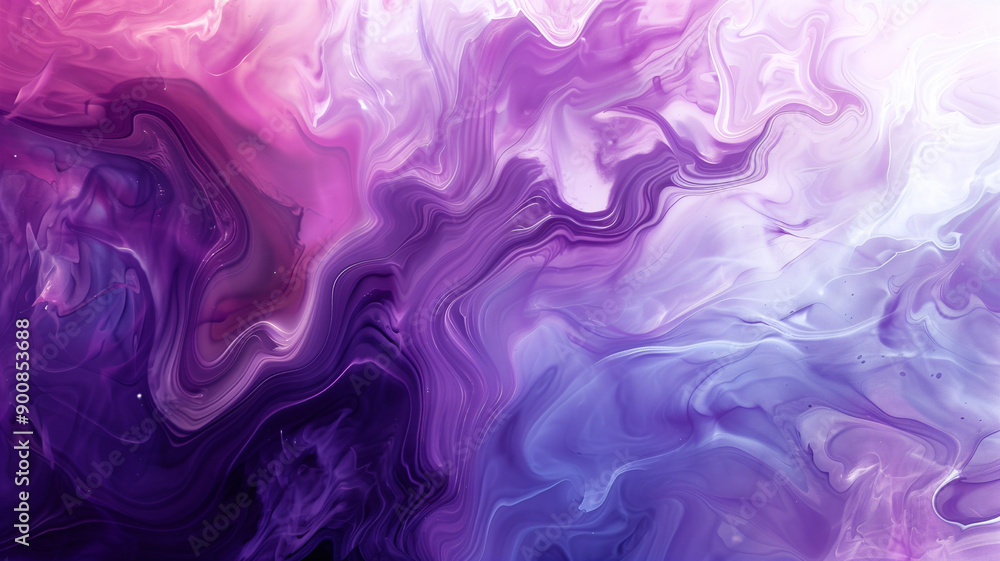 Fototapeta premium Detailed Close-up of Paint Swirls with Ultraviolet and Violet Hues