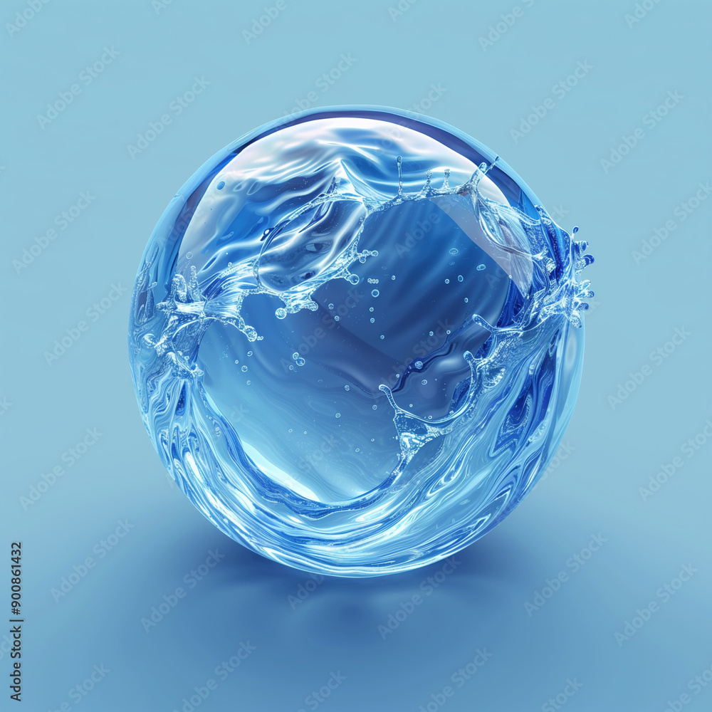 Sleek Abstract Globe Icon on an Ice Blue Background: Vector Style Sleek Abstract Globe Icon on an Ice Blue Background: Vector Style