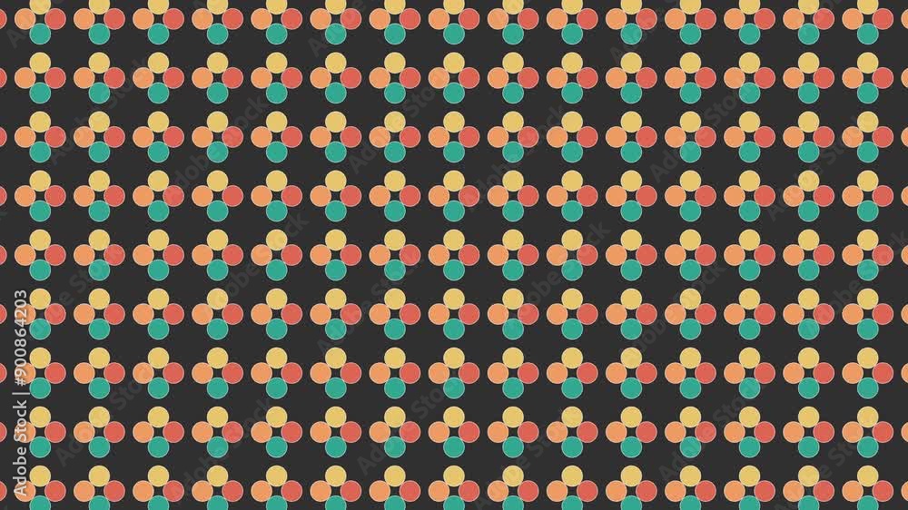 Abstract Background of Multi-Color Geometric Circles - 4k Loopable Animation Pattern Background Video Abstract Background of Multi-Color Geometric Circles - 4k Loopable Animation Pattern Background Video