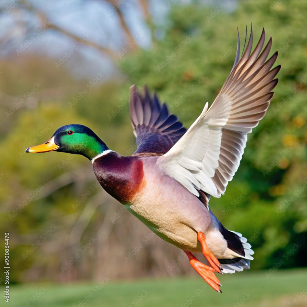 mallard common bird with a white background mallard common bird with a white background