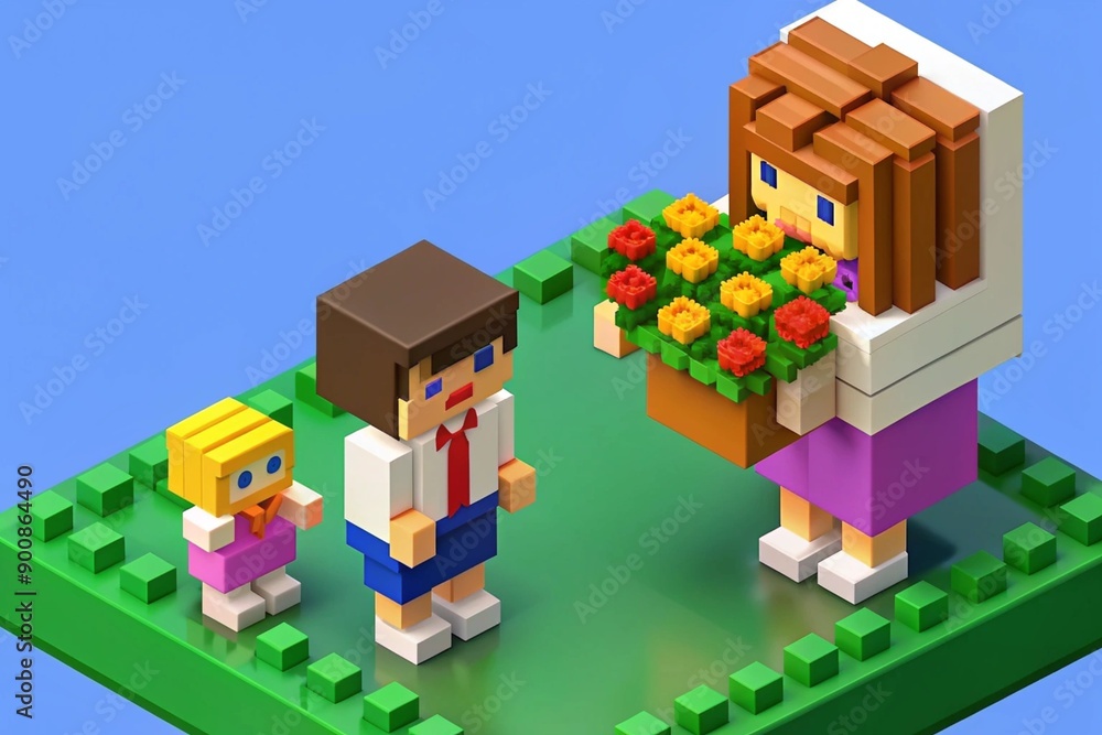 children give flowers to teacher children give flowers to teacher