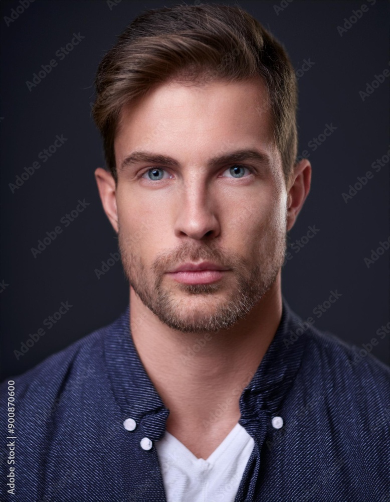 Fototapeta premium portrait of a man, serious looking to the camera