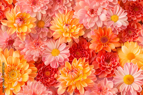 Seamless flower pattern, continuous background © ClaudiaMoya