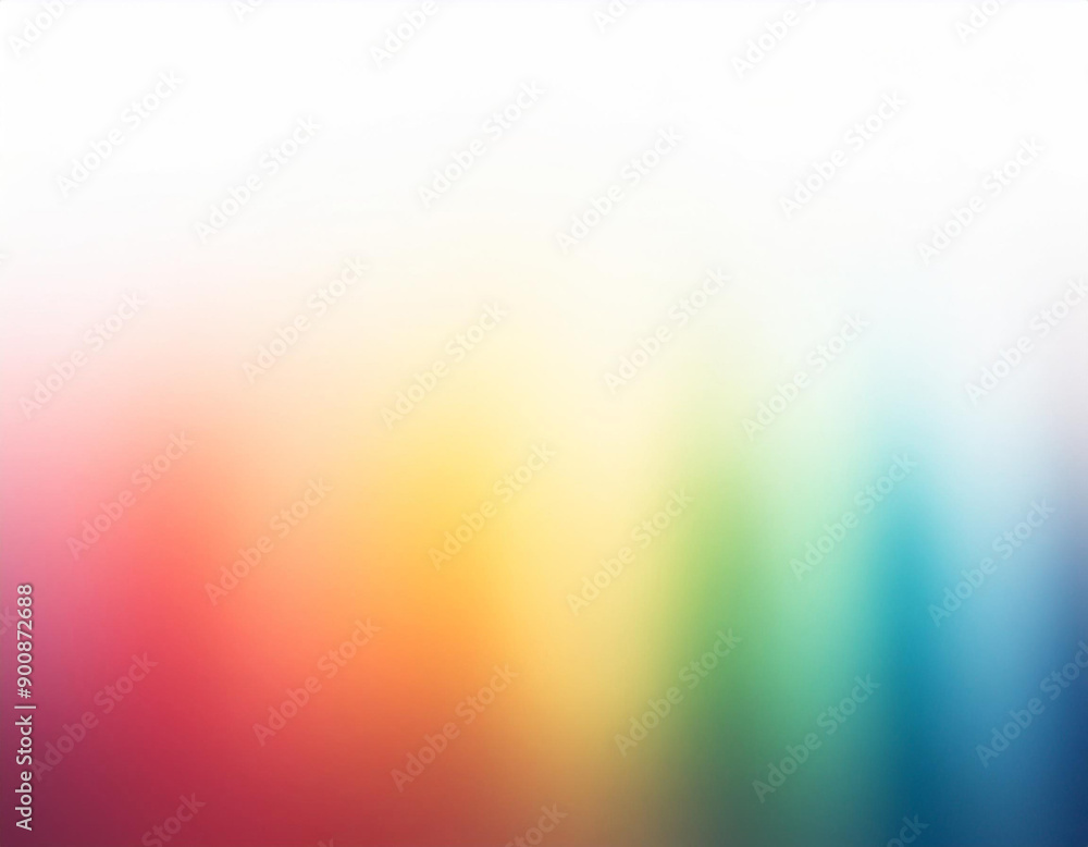 Obraz premium Smooth rainbow gradient blurred background with colors from red to blue, creating a soft and colorful abstract design.