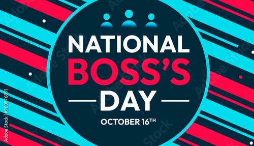National Boss's Day with shapes and text in the center of Circle, background design