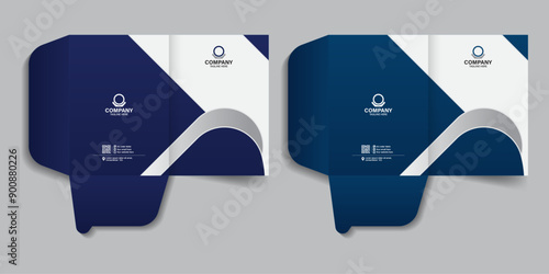 Office folder and report cover template, office document file folder design for your company. Business presentation folder template for company.