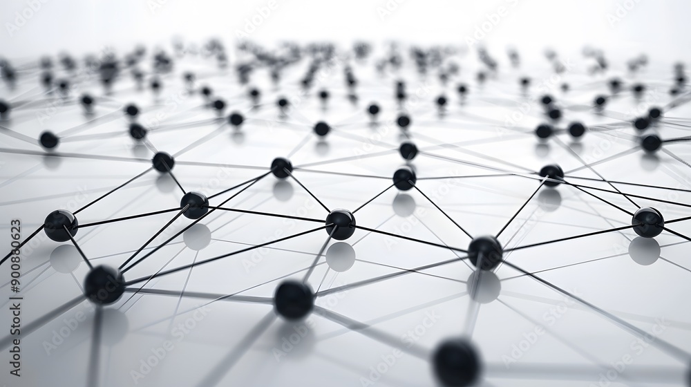 Interconnected. Abstract network of connection points on a white background concept Interconnected. Abstract network of connection points on a white background concept