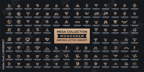Collection of mega monogram logos, Abstract design concept for business.