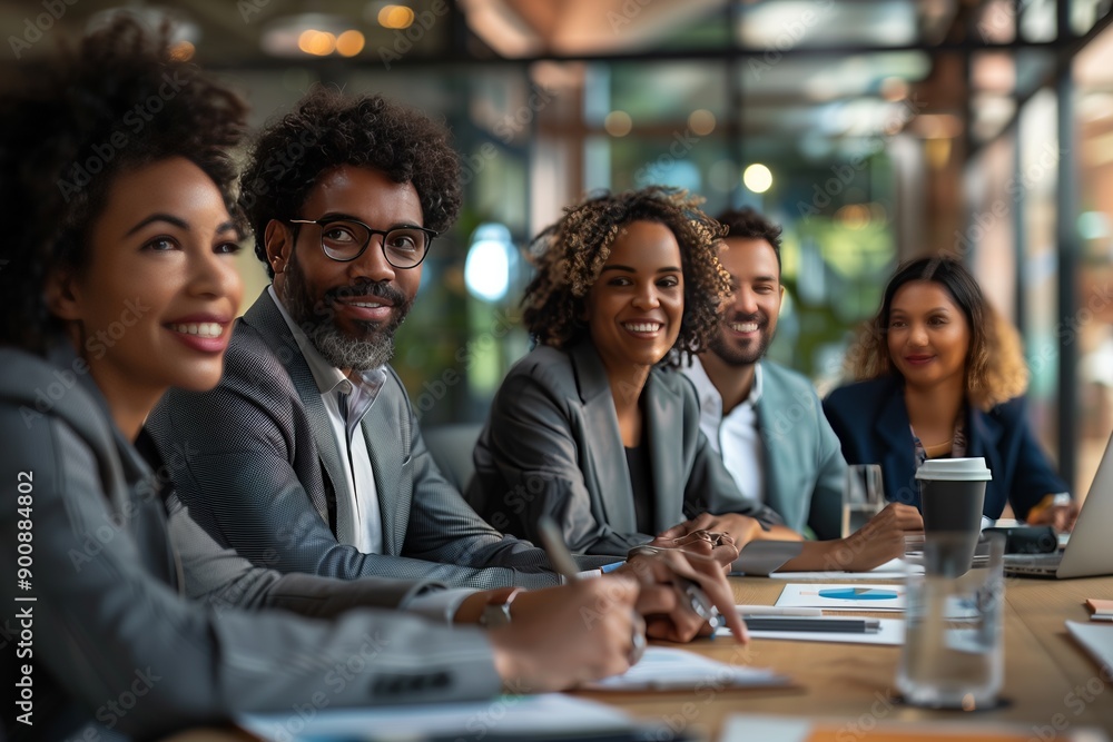 Diverse Professionals Collaborating in an Office Meeting Environment Diverse Professionals Collaborating in an Office Meeting Environment