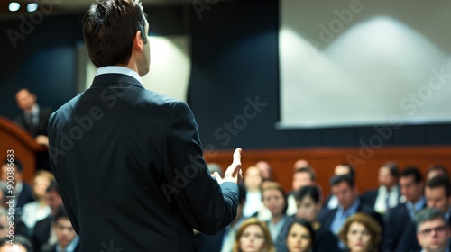 Business presentations, conducting sales meetings, photos, auditorium presentations