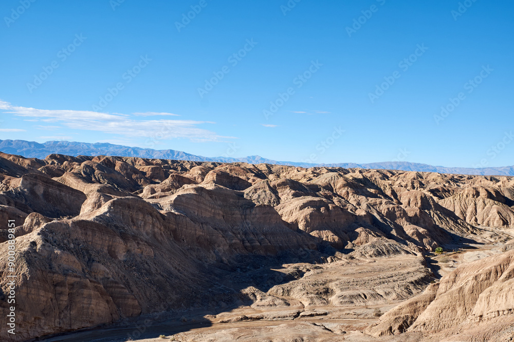 The rugged erosional terrain at the Ocotillo Wells California State OHV Recreational Park. The rugged erosional terrain at the Ocotillo Wells California State OHV Recreational Park.