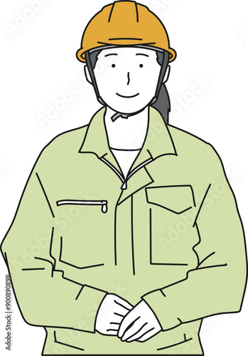 工事現場の女性イラスト