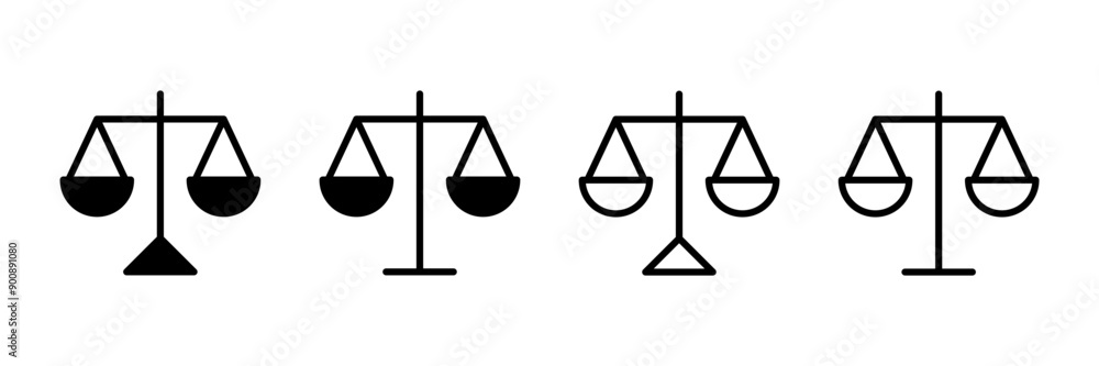 Scales icon vector isolated on white background . Law scale icon. Justice sign Scales icon vector isolated on white background . Law scale icon. Justice sign
