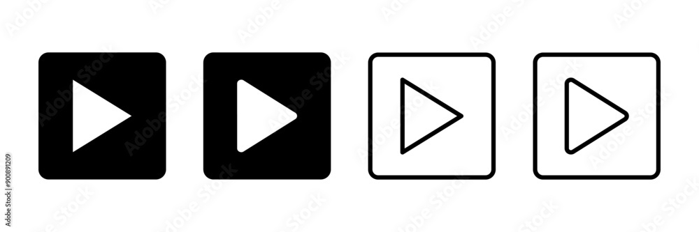 play Icon vector isolated on white background. Play button vector icon. Video icon vector play Icon vector isolated on white background. Play button vector icon. Video icon vector