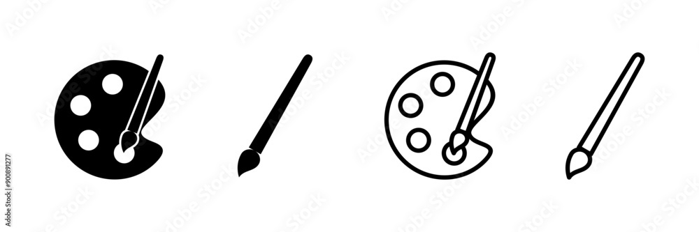 Paint icon vector isolated on white background. Paint brush vector icon. Paint roller icon Paint icon vector isolated on white background. Paint brush vector icon. Paint roller icon