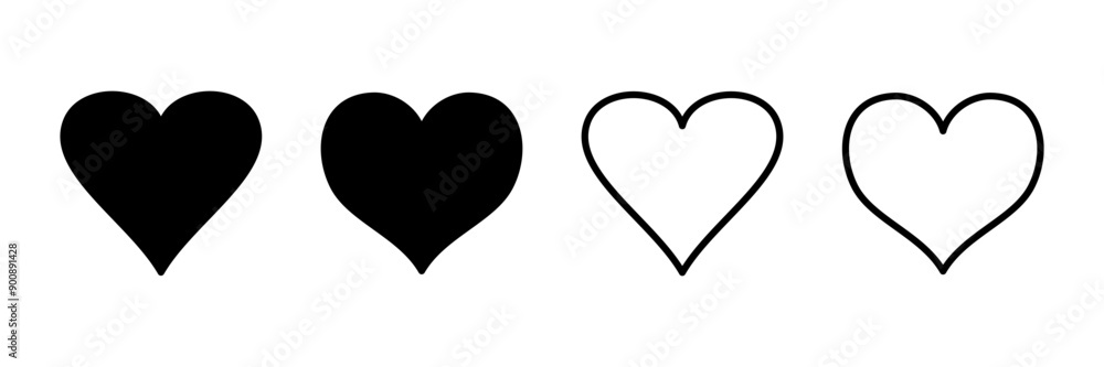 Obraz premium Heart icon vector isolated on white background. Heart vector icon. Like icon vector. Love