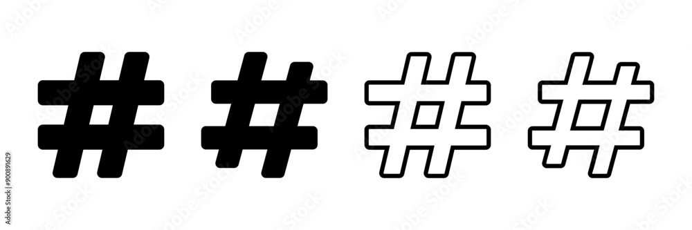 Obraz premium Hashtag icon vector isolated on white background. hashtag vector icon