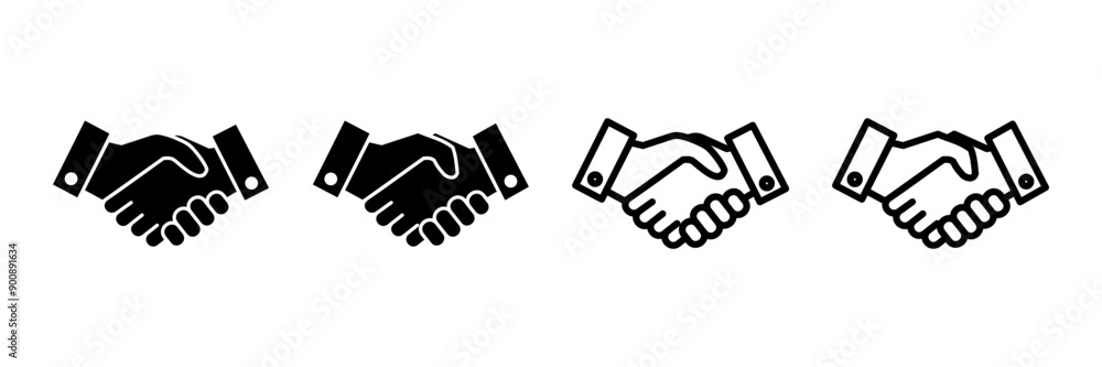 Business handshake icon vector isolated on white background. Handshake icon vector. contract agreement. Trust icon vector. Deal. Done. partnership icon Business handshake icon vector isolated on white background. Handshake icon vector. contract agreement. Trust icon vector. Deal. Done. partnership icon