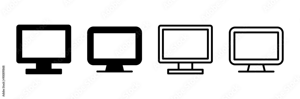 Computer icon vector isolated on white background. PC Icon vector. Computer monitor icon. Flat PC symbol Computer icon vector isolated on white background. PC Icon vector. Computer monitor icon. Flat PC symbol