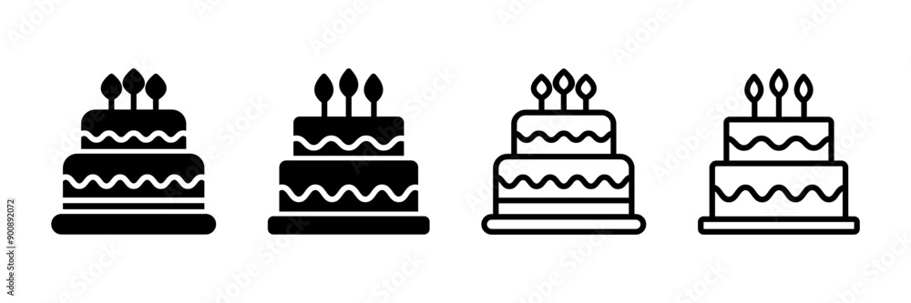 Cake icon vector isolated on white background. Cake vector. Birthday cake icon Cake icon vector isolated on white background. Cake vector. Birthday cake icon