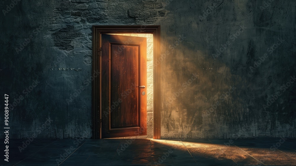 A closed door with light shining underneath, symbolizing opportunities and secrets. A closed door with light shining underneath, symbolizing opportunities and secrets.