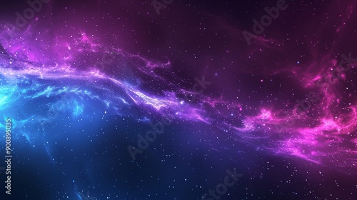 Vibrant Cosmic Nebula in Outer Space - Galaxy and Starry Night Illustration © Qstock