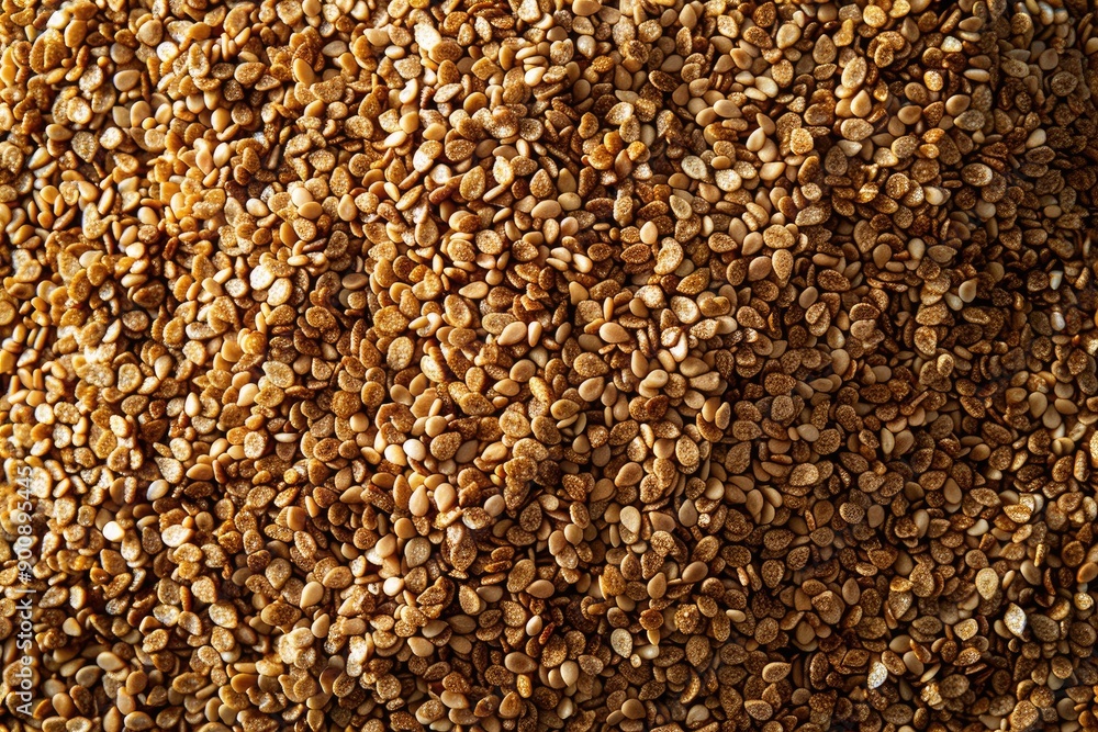 A pile of brown seeds with a grainy texture. The seeds are scattered all over the image, creating a sense of depth and texture A pile of brown seeds with a grainy texture. The seeds are scattered all over the image, creating a sense of depth and texture