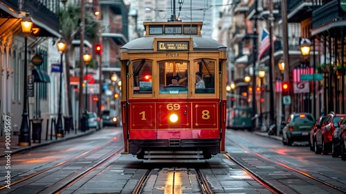 Red Street Car in New Orleans
