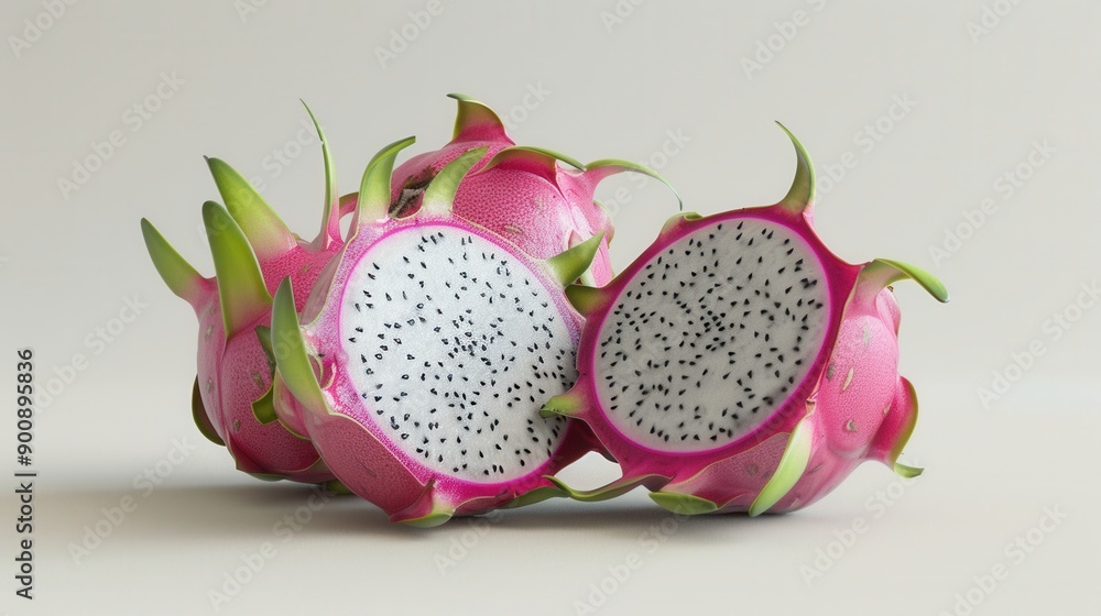 Vibrant Dragon Fruit Close-Up. Fresh and Exotic Fruit Vibrant Dragon Fruit Close-Up. Fresh and Exotic Fruit