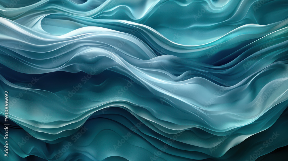 Obraz premium Elegant Blue Gradient Waves