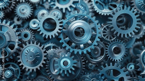 Wallpaper Mural Abstract gears interlocking, representing business strategy and teamwork. Torontodigital.ca