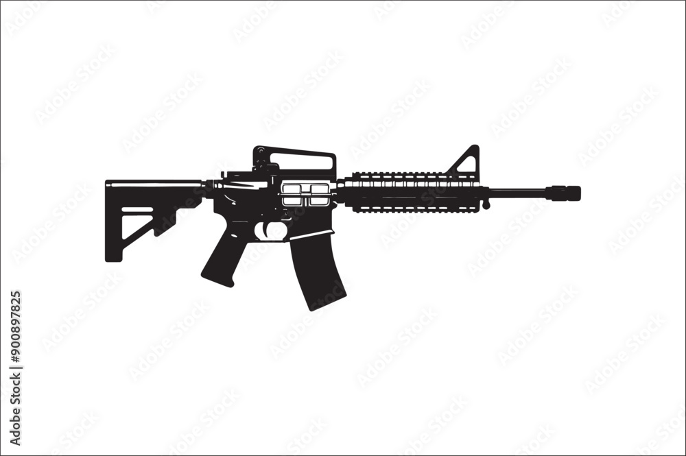 Gun Silhouette Illustration. Black gun vector illustration on white background. gun vector. Gun Silhouette Illustration. Black gun vector illustration on white background. gun vector.