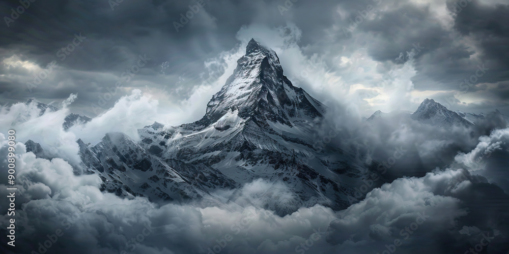 Ambition: A mountain peak, symbolizing aspiration and determination Ambition: A mountain peak, symbolizing aspiration and determination