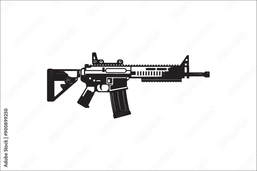 Gun Silhouette Illustration. Black gun vector illustration on white background. gun vector. Gun Silhouette Illustration. Black gun vector illustration on white background. gun vector.
