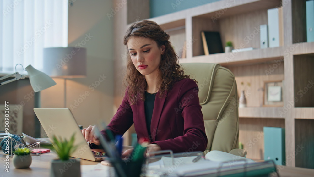 Happy worker receive message with good news in office. Smiling manager rejoicing Happy worker receive message with good news in office. Smiling manager rejoicing