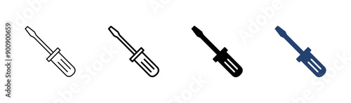 Screwdriver icon set. tools icon vector