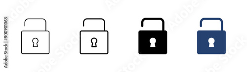 Lock icon set. Padlock icon vector. Encryption icon. Security symbol