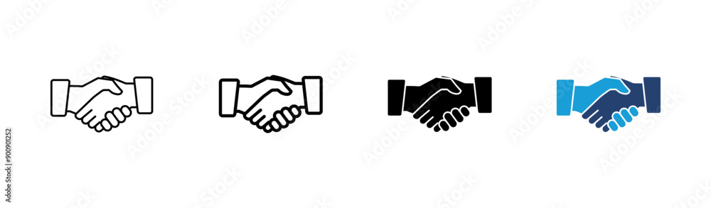 Handshake icon set. business handshake. contact agreement Handshake icon set. business handshake. contact agreement