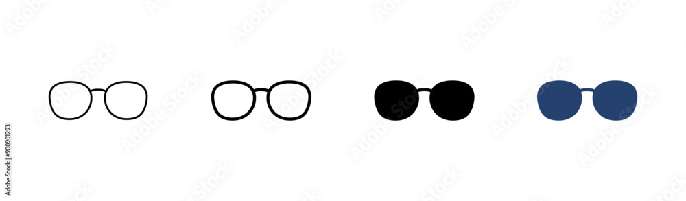Glasses icon set. Glasses vector icon Glasses icon set. Glasses vector icon