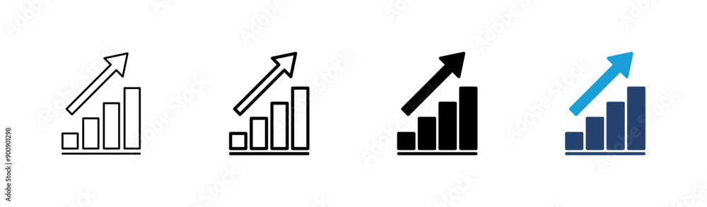 Growing graph Icon set. Chart icon. diagram icon Growing graph Icon set. Chart icon. diagram icon