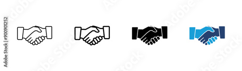 Handshake icon set. business handshake. contact agreement