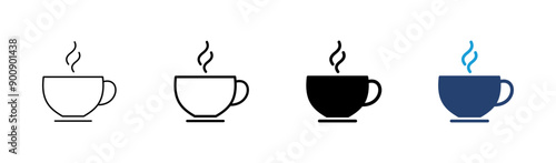 Coffee cup icon set. cup a coffee icon vector.