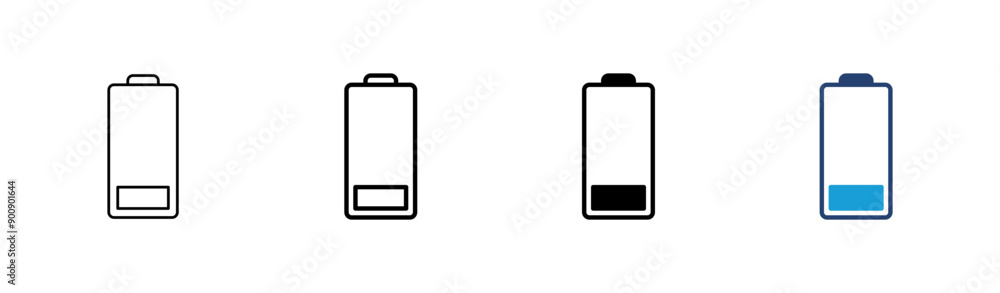 Battery icon set. battery charge level. battery charging icon Battery icon set. battery charge level. battery charging icon