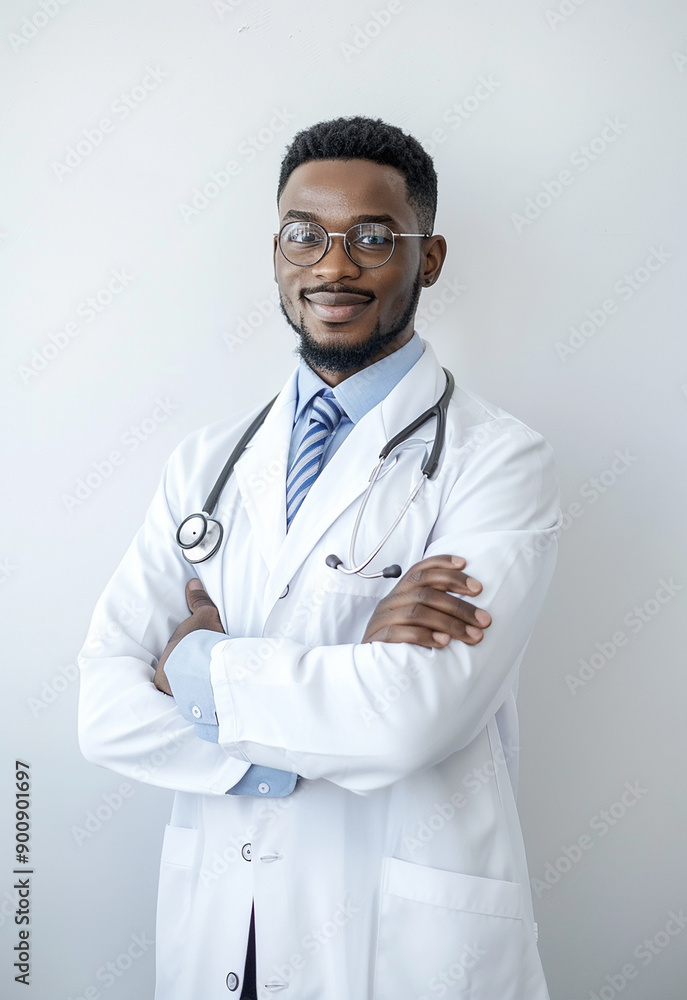 Smiling Doctor with Stethoscope and Arms Crossed Smiling Doctor with Stethoscope and Arms Crossed