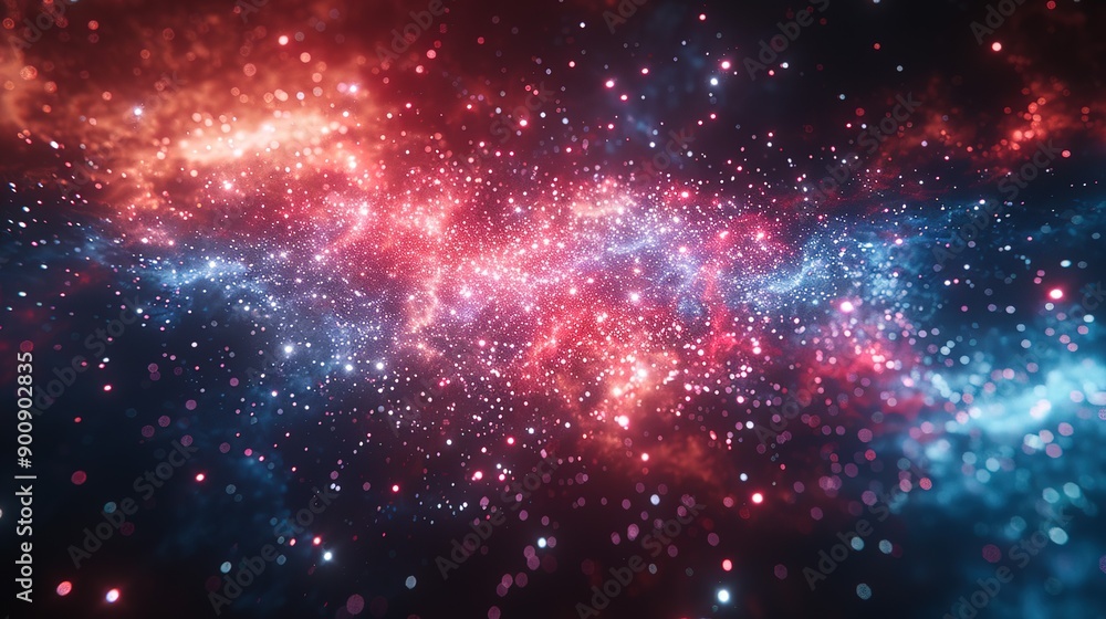 Fototapeta premium Stunning Night Sky Fireworks in Red, White, and Blue Brightening the Darkness