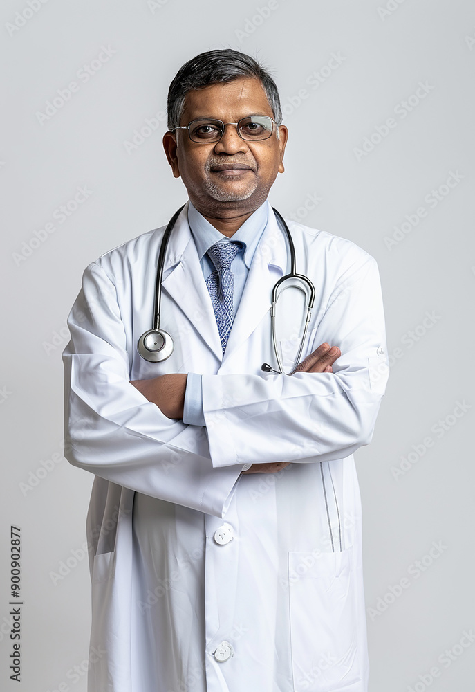Smiling Doctor with Stethoscope and Arms Crossed Smiling Doctor with Stethoscope and Arms Crossed